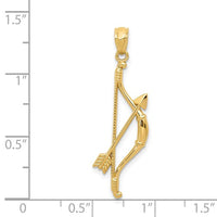 Textured Bow and Arrow Pendant (14K)