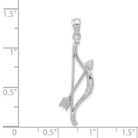 Textured Bow and Arrow Pendant (Silver)