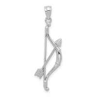 Textured Bow and Arrow Pendant (Silver)
