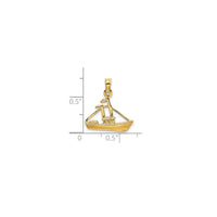 Glossy Cargo Ship Pendant (14K)