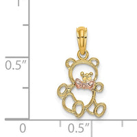 Teddy Bear with Bow Tie Pendant (14K)