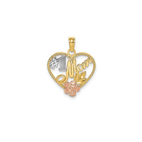 Tricolor #1 Mom Heart Pendant (14K)