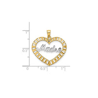 Two-tone Heart "Madre" Mother Pendant (14K)