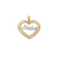 Two-tone Heart "Madre" Mother Pendant (14K)