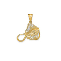 Textured Accent Stingray Pendant (14K)
