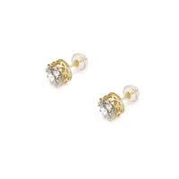 King Crown Setting Stud Earrings (14K) Popular Jewelry New York