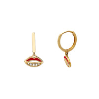 Kissy Lips Hanging Earrings (14K) Popular Jewelry New York