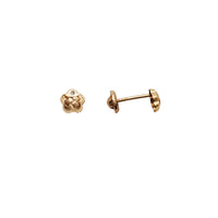 Knotted Flower CZ Stud Earrings (14K)