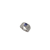 Oval Tanzanite With Sparkling CZ Ring (Silver)