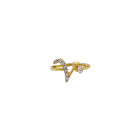 Initial Letter V Ring (14K)