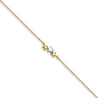 Two Tone Star Anklet Bracelet (14K)