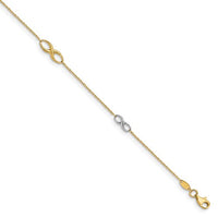Two Tone Infinity Anklet Bracelet (14K)