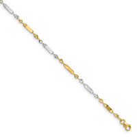 Two Tone Twist Anklet Bracelet (14K)