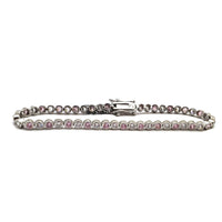 Light Pink & White Tennis Bracelet (Silver)