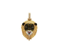 Diamond Enamel Lion Pendant (14K)