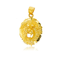 Yellow Gold Lion Head Pendant (14K)