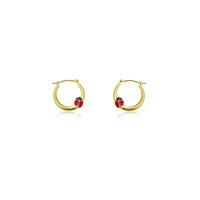 Red Ladybug Hoop Earrings (14K) Popular Jewelry New York