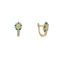 Blue Virgin Mary U-Shape Huggie Earrings (14K) Popular Jewelry New York