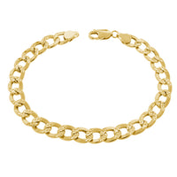 Lightweight Diamond-Cut Italian Cuban Bracelet (14K).