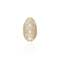 Long Finger Cocktail CZ Ring (14K)