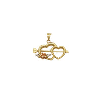 Love & Rose Heart with Arrow Pendant (14K)