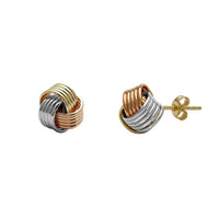 Tricolor Love Knot Five-Thread Stud Earrings (14K) Popular Jewelry New York