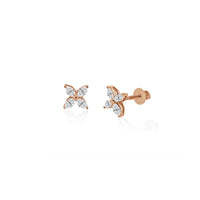 Diamond Marquise Flower Stud Earrings (14K)