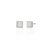 Diamond Square Stud Earrings (14K)