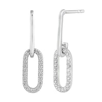 Diamond Elongated (Paperclip) Earrings (14K)