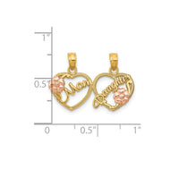 Break Apart Double Heart "Mom & Daughter" Heart Pendant (14K)