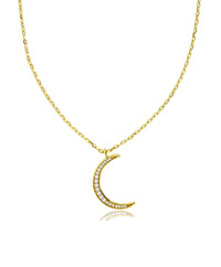 Crescent Moon Fancy Necklace (Silver)