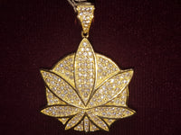 Iced-Out Marijuana Leaf Pendant Silver - Lucky Diamond 恆福珠寶金行 New York City 169 Canal Street 10013 Jewelry store Playboi Charlie Chinatown @luckydiamondny 2124311180
