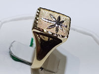 Marijuana Signet Ring 14K - Lucky Diamond 恆福珠寶金行 New York City 169 Canal Street 10013 Jewelry store Playboi Charlie Chinatown @luckydiamondny 2124311180