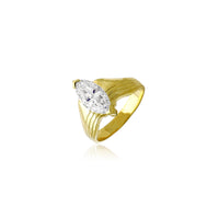 Marquise Curved Ring (14K) Popular Jewelry New York