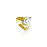 Marquise Curved Ring (14K) Popular Jewelry New York