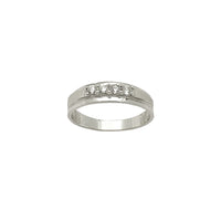 Matte-High Polished CZ Wedding Band (14K) Popular Jewelry New York