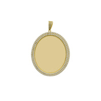 Zirconia 2-Row Oval Memorial Picture Pendant (14K)
