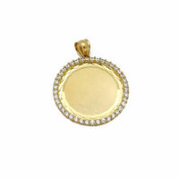 Memorial Picture Medallion Diamond Cut CZ Pendant (14K)