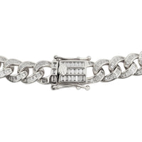 Miami Cuban Baguette Cut CZ Bracelet (Silver)