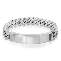 Solid Miami Cuban ID Bracelet (Silver)