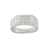 Micropave Ridged Men's Ring (Silver) Popular Jewelry New York
