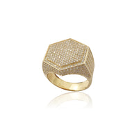 Micropave Hexagon Ring (14K) Popular Jewelry New York