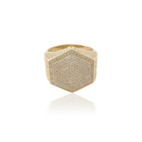 Micropave Hexagon Ring (14K) Popular Jewelry New York