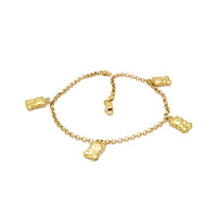 Mini Teddy Bear Anklet (14K) 14 Karat Yellow Gold, Popular Jewelry New York