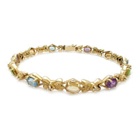 Multi-Color XO Rhombus Framed Bracelet (14K) Popular Jewelry New York