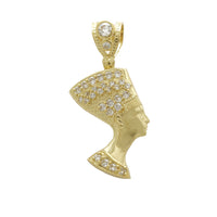 Nefertiti CZ Pendant (14K) 14 Karat Yellow Gold, Cubic Zirconia, Popular Jewelry New York