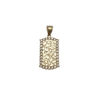 Nugget Dog Tag CZ Pendant (14K)