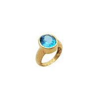 Oval Blue Stone Ring (14K)