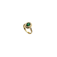 Oval Shape Green Stone Ring (14K)