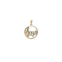 Outline Music Notes Medallion Pendant (14K)